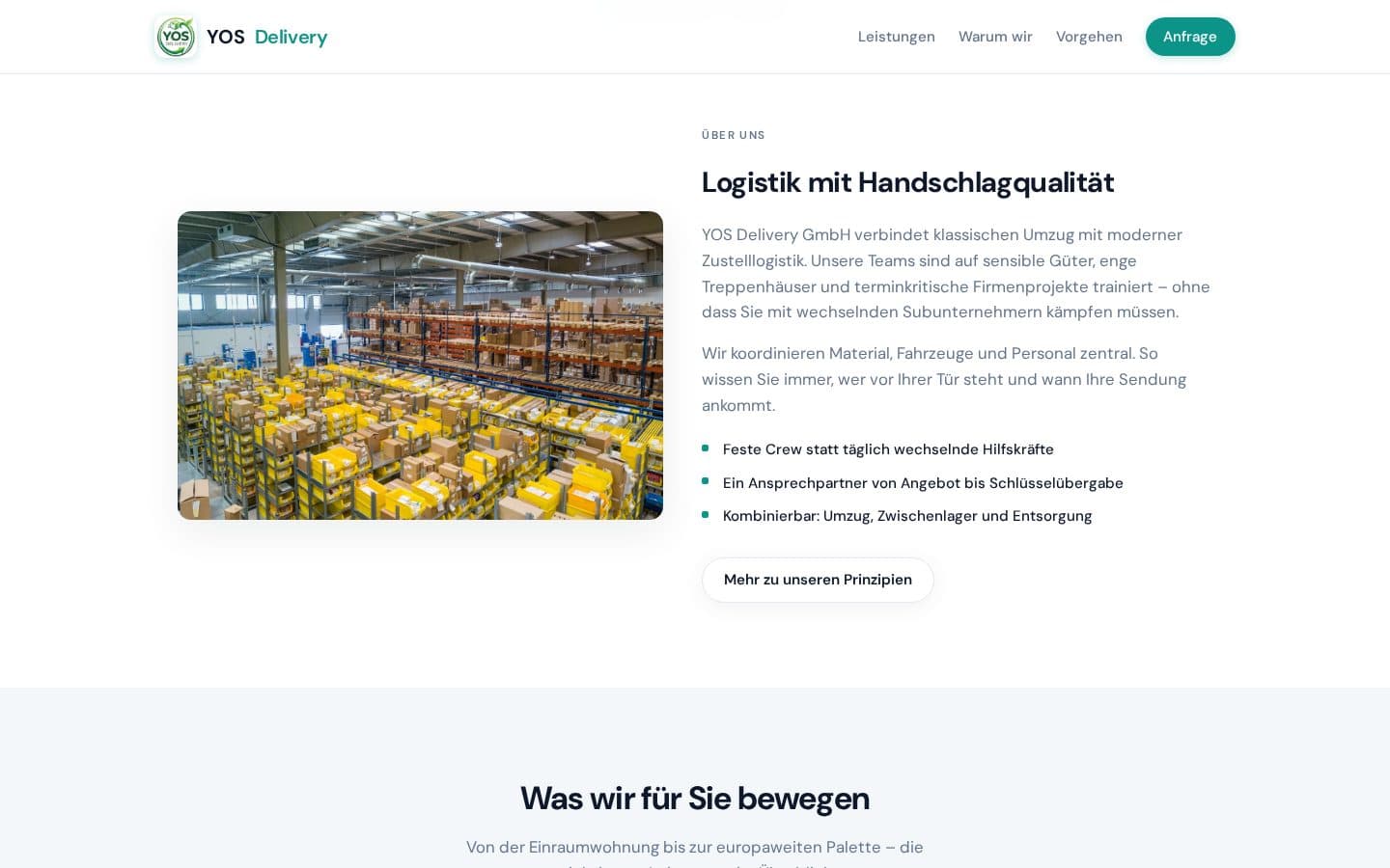 Umzug, Pakete, Lager — eine Journey
